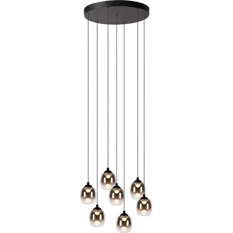 Lampe suspendue à 7 lampes Tamino Noir - 74419/07/30 (1/2)