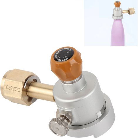 Adaptateur CO2 Remplissage CGA320 Cylindre Argent pour DUO Terra Art Machine à Sodas Mâle (1/4)