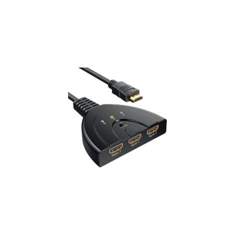 HDMI Switch 1080P, Switch HDMI 3 Ports Commutateur HDMI Sélecteur Splitter Manuel 3 Entrées à 1 Sortie HDMI Switcher Full HD1080p / 3D Pris en Charge avec Un Câble Haute Vitesse (1/6)