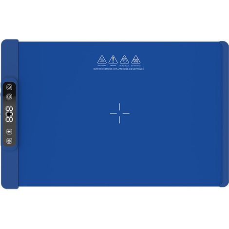Chauffe-plats, tapis chauffant en silicone souple et enroulable, tapis de table chauffant, 5 réglages de température, facile à nettoyer (bleu) (1/5)