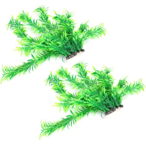 Décoration d'aquarium : plantes aquatiques artificielles pour aquarium, aménagement paysager avec des boules de gazon vertes. (1/5)