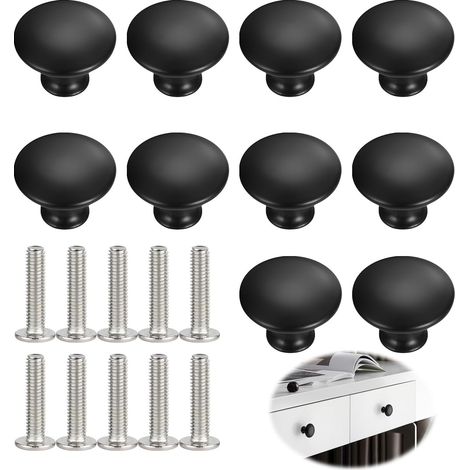 10 pièces boutons tiroir ronds vintage 27x21mm, poignée meuble cuisine avec vis assorties. (1/5)