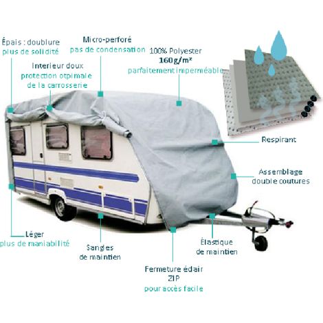 Housse de protection Caravane PVC - 525cm x 225cm x 220cm Plastique (1/6)