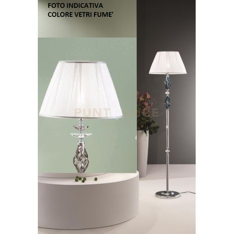 PIANTANA 1306 1 LUCE FUME' E CROMO ATTACCO E27 H.151+26CM