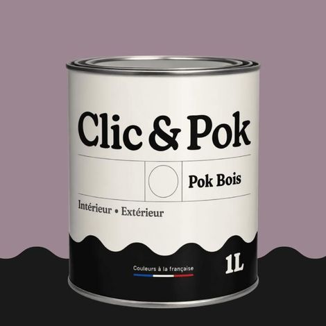 Peinture Bois Extérieur – POK BOIS - 1L - RAL 4009 - Violet pastel- Résistante aux intempéries - Ne s'écaille pas
