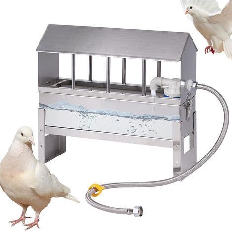 1 Abreuvoir Automatique, Acier Inoxydable, Valve à Flotteur, Support Rotatif, Pour Poulets, Cailles, Pigeons (1/5)