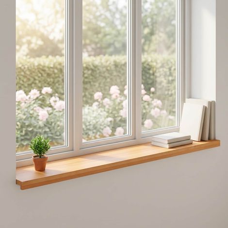 vidaXL Appuis de fenêtre 2 pc Marron Clair 110 x 40 x 2 cm (1/5)