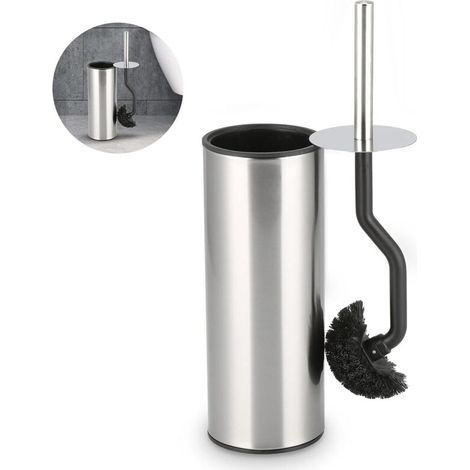 ZOLGINAH Toilettenbürste, Edelstahl-Toilettenbürste, Toilettenbürste mit Spritzschutzdeckel, Toilettenbürste und Halter für Bad und WC, gebogene Toilettenbürste (1/5)