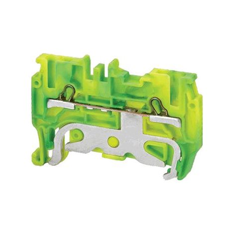 Borne de jonction à ressort 1,5mm² - pas 4.2mm - vert/jaune (terre) - type PushFit - IMO (1/2)