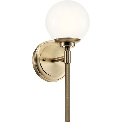 Applique bagno BENNO ottone sfera opale G9 IP44 1L (1/5)