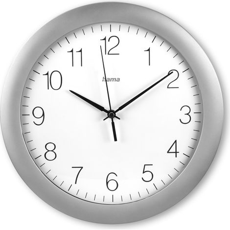 HORLOGE MURALE RADIO-PILOTÉE DCF ''TÉNÉRIFE'', Ø 30 CM, ARGENTÉ HAMA (1/2)