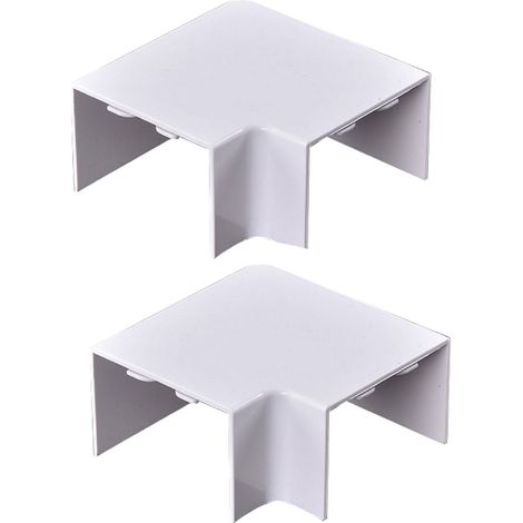 2 Pezzi Connettore Angolare Per Canaline Passacavi 60X40mm, Angolo Interno 90°, Colore Bianco