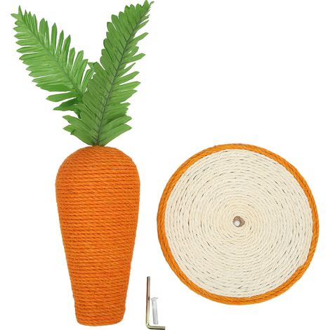 Vertikaler Sisal-Kratzbaum in Karottenform, Kletterstruktur für Wohnungskatzen, ideal zum Trainieren und Klettern.