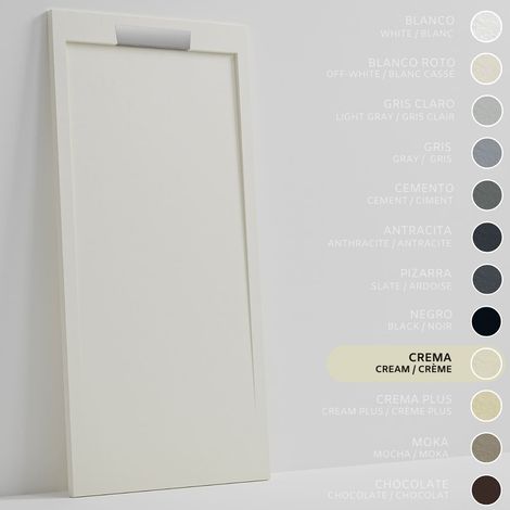SOULBATH Receveur de Douche - Résine - Gel Coat - Texture Lisse/Pierre - CRÈME- Antidérapant- 130x80 Extra plat 3cm- Conception Élégante (1/5)