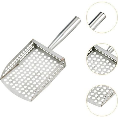 Pelle À Sable - Tamis À Sable En Acier Inoxydable - Pour Détection De Métaux Sur Plage Et En Eau Peu Profonde - 1 Pièce (1/5)