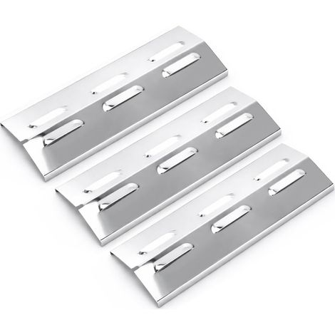Plaques de Protection brûleur en Acier Inoxydable 33,5 × 12 cm pour San Diego 3, San Diego Evo, Vancouver 3, Accessoires Pare-Flamme, Lot de 3 (1/5)