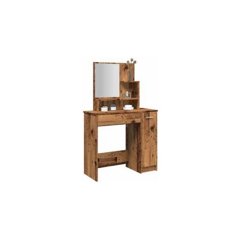 Coiffeuse avec miroir vieux bois 86,5x35x136 (1/5)