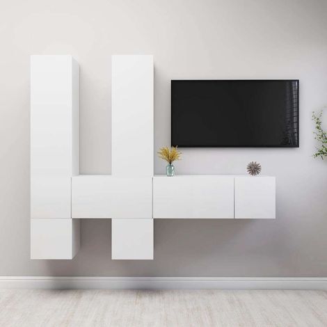 Ensemble de meubles TV 7 pcs-Banc TV-Meuble Télé Blanc Bois d'ingénierie 316332 (1/5)