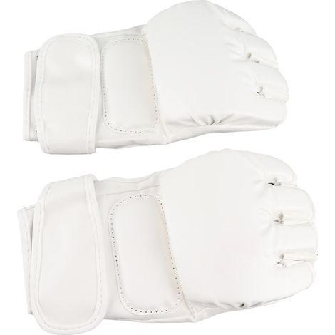 Gants de boxe demi-doigts, gants de frappe paumes ouvertes, gants de combat, de kickboxing et de sparring pour hommes et femmes, entraînement de boxe, blancs (1/3)