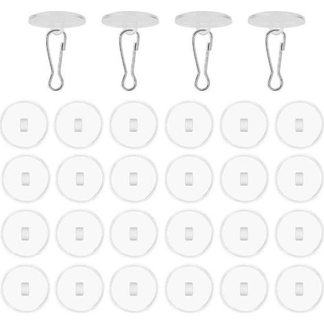 Crochets de plafond autocollants transparents - Lot de 30 - Sans perçage - Pour chambre et salle de bain. Voir photo. (1/5)