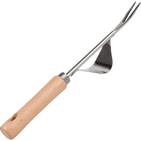 Weeder - Stainless Steel Weed Remover With Wooden Handle - For Garden Lawn Root Extraction - 1 Piece (1/5)