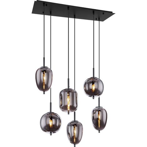 Globo - lampada a sospensione - BLACKY - nero - vetro - grande (1/5)