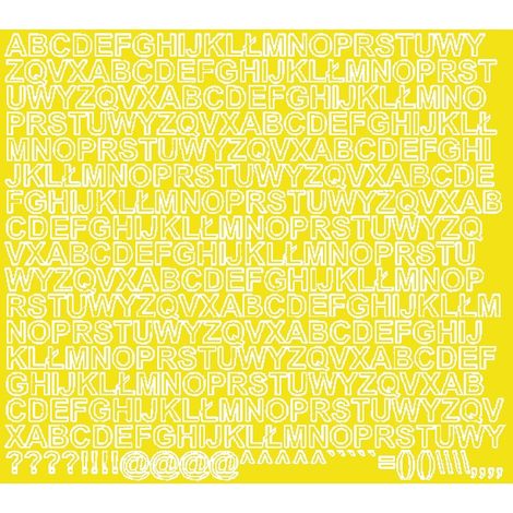 Lettere adesive autoadesive da 1 cm, gialle lucide (1/2)