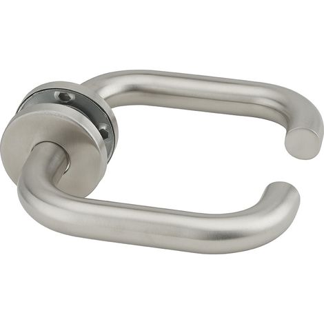 Coppia di maniglie per porta, quadro 7mm, acciaio inox 304 satinato, viti di fissaggio invisibili - THIRARD