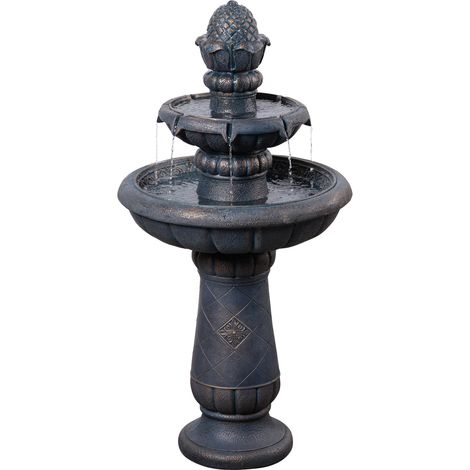 Teamson Home fontaine bain d’oiseaux 2 niveaux cuivre antique traditionnel