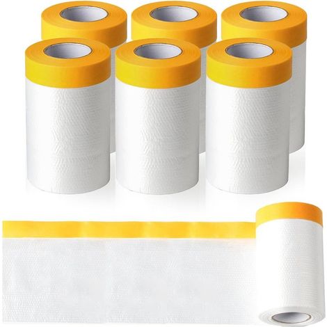 Abdeckfolienrollen mit Klebeband, Abdeckband, transparente Malerfolie zum Abkleben, Abdecken und Schützen von Böden und Möbeln – 55 cm x 20 m (1/5)
