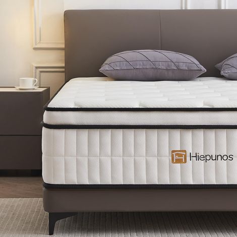 Mattress 140 x 190 cm, Thickness 26 cm, Hybrid Memory Foam Mattress with Independent Pocket Springs, 7 Comfort Zones, H3 H4 Medium Firm, Durable, Perfect Support (1/5)