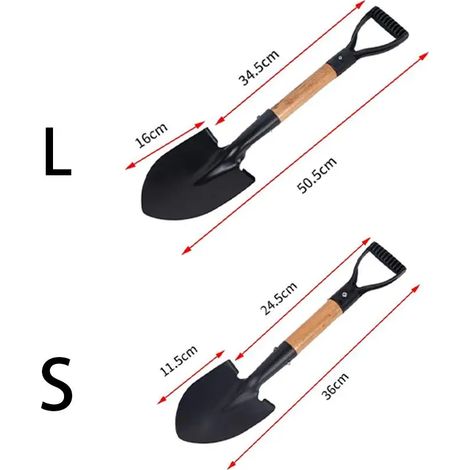 (2 pièces) Pelle à creuser en acier au manganèse, pelle pour enfants, truelle imperméable et antirouille pour le jardin, idéale pour la plage et le camping. (1/5)