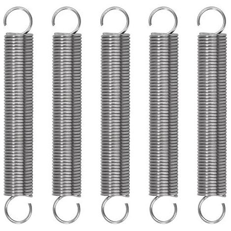 Zugfeder 70 mm, Zugfedern mit Haken, Edelstahlfedern, Drahtdurchmesser 1 mm, Außendurchmesser 10 mm, Kraft 1,5 kg (1/5)