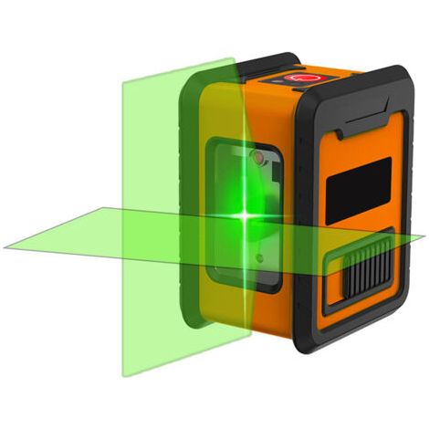 Niveau à bulle infrarouge portable mini, à lumière verte, à 2 lignes, de haute précision et à forte puissance lumineuse.