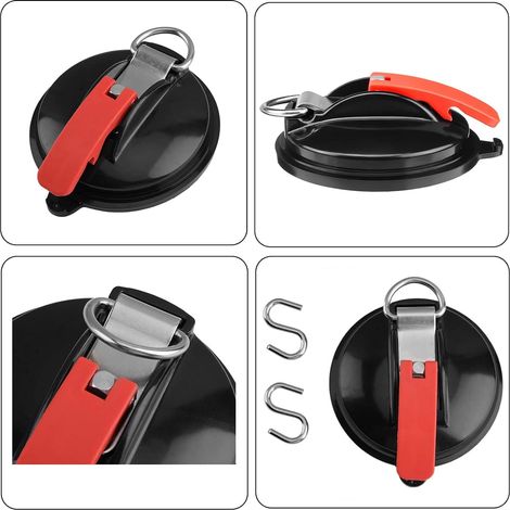 Lot de 4 - Multifonctionnel Super Aspiration Ancre Plus Renforcé Arrimage Des Chevilles De Fixation Voiture Bagages Bâches Tentes Avec Crochet (1/5)