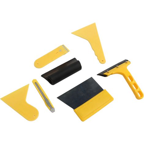 Outils/kit d'application de film pour vitres de voiture (jaune) (1/5)