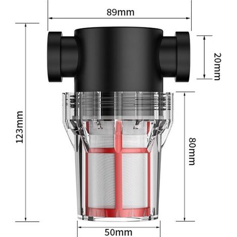 Sand filter for water pump, with cartridge - 20 mm interface diameter