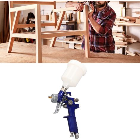 Pistolet à peinture pour petites surfaces, pistolet à peinture de calibre 0,8, mini pistolet à peinture, pistolet à peinture pour réparation du cuir avec valve de régulation de pression. (1/5)