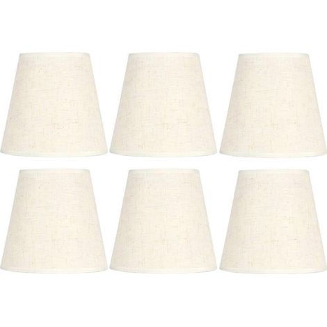 Lot de 6 abat-jour en tissu style nordique épuré, pour applique murale ou lustre E14.