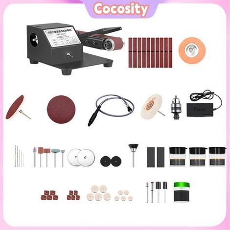 Cocosity ponceuse à bande électrique Mini ponceuse à bande verticale et horizontale 250 W, ponçage outillage perceuse UE et type 2 (1/5)