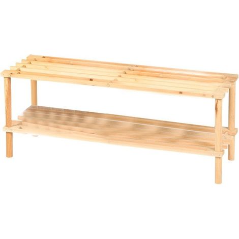 ETAGERE RANGE CHAUSSURES 2 NIVEAUX 74X26XH30CM (1/3)