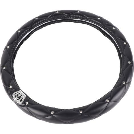 Lenkradbezug im Stil einer schwarzen Kristallkrone, rutschfester Schutz für 38-cm-Lenkräder (1/5)
