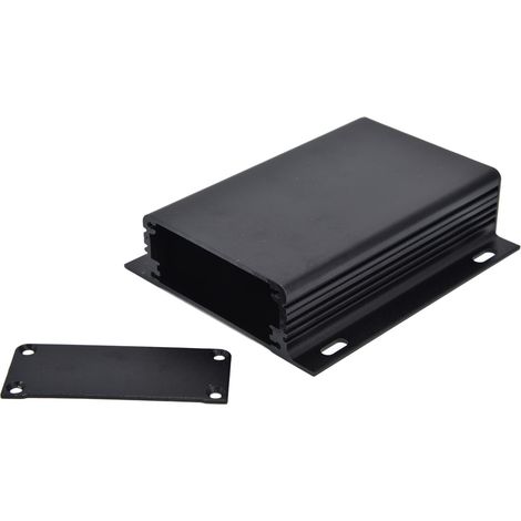 Boîtier électrique en alliage d'aluminium 6063-T5, coffret séparé 25x84x100mm noir mat, avec plaques et vis, lot de 2 (1/5)