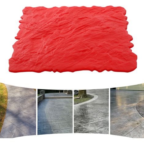 Tapis d'impression pour béton 50x50 cm, moule de texturation imitation pierre, outil de poinçonnage pour allée terrasse jardin piscine (1/5)