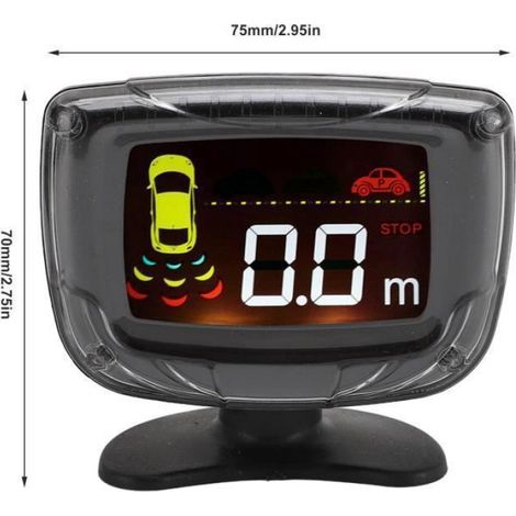 Radar De Recul - 4 Capteurs - Pour Voiture - Noir Argent - 1 Pièce (1/4)