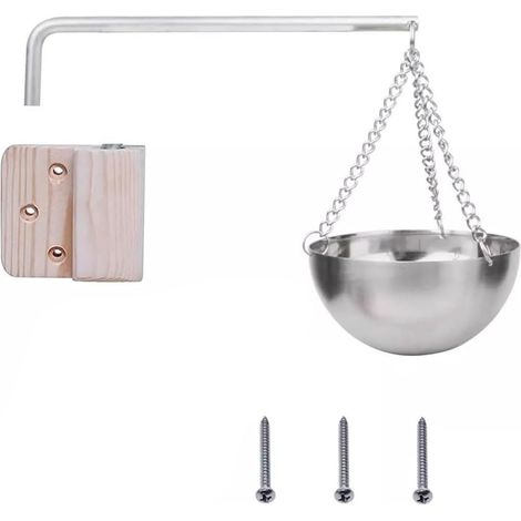 Bol aromathérapie sauna, bras pivotant, chaîne, inox/bois (1/5)