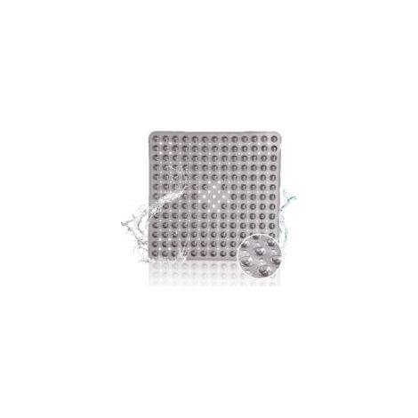 Tappetino antiscivolo per doccia 53x53 cm - Senza BPA - Tappetino antiscivolo con fori di drenaggio per prevenire la formazione di muffa - Lavabile in lavatrice (Grigio)