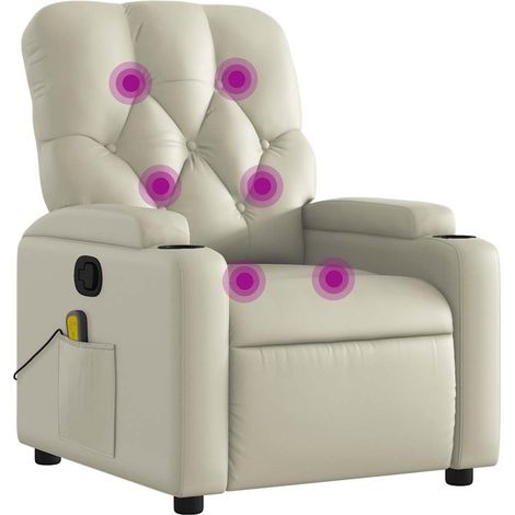 Maison Exclusive - Massagesessel Creme Kunstleder