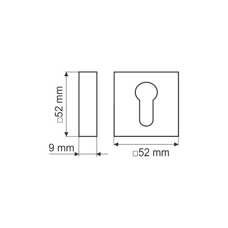 Plaque inférieure PLT26J-Y, Premium Line, nickel brossé, carrée