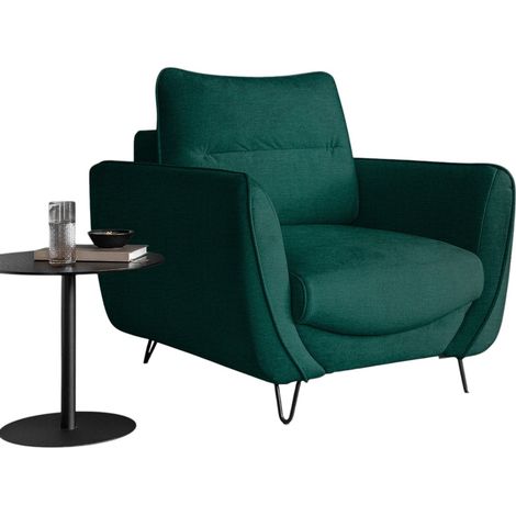 Fauteuil en velours ZURIK – Confort et style intemporel-Vert (1/5)